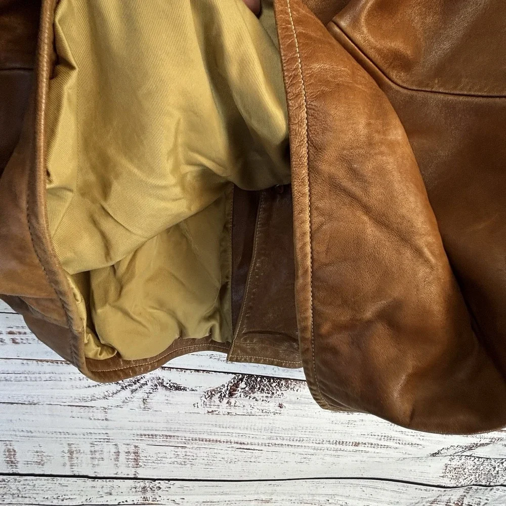 Vintage Leather Jacket Wilsons Leather XL Brown Genuine Leather Pelle Coat